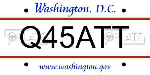 Q45ATT District Of Columbia License Plate