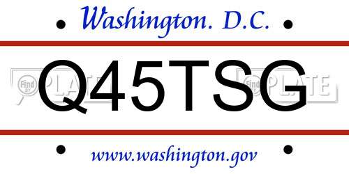 Q45TSG District Of Columbia License Plate