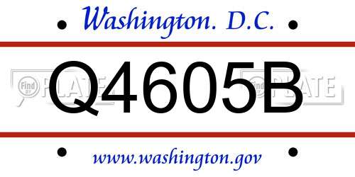 Q4605B District Of Columbia License Plate