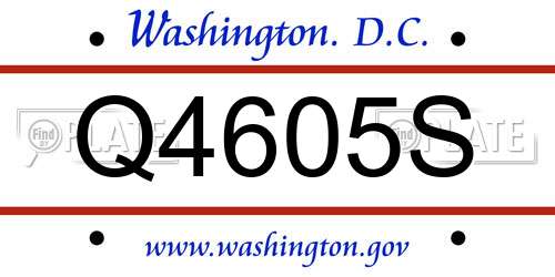 Q4605S District Of Columbia License Plate