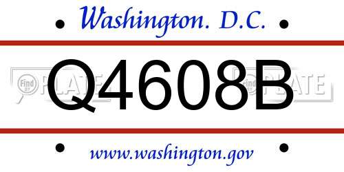Q4608B District Of Columbia License Plate