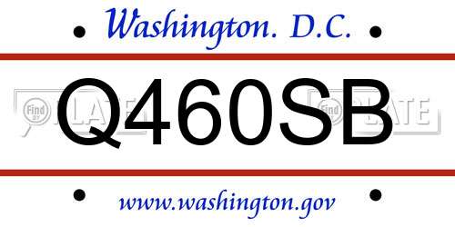Q460SB District Of Columbia License Plate