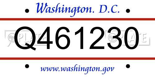 Q461230 District Of Columbia License Plate