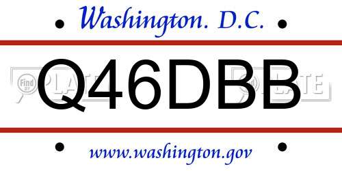 Q46DBB District Of Columbia License Plate