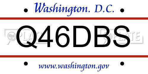 Q46DBS District Of Columbia License Plate