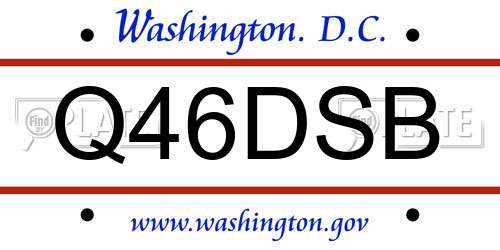 Q46DSB District Of Columbia License Plate