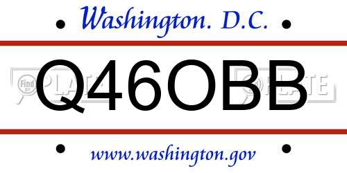 Q46OBB District Of Columbia License Plate