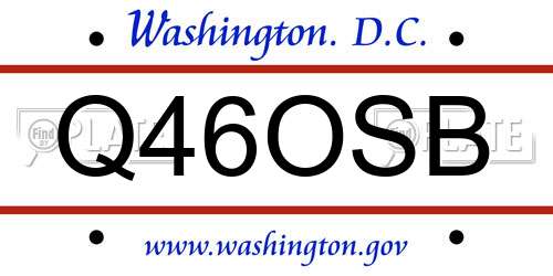 Q46OSB District Of Columbia License Plate