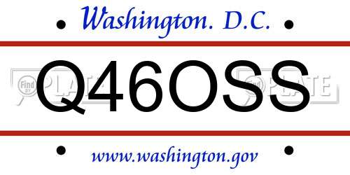 Q46OSS District Of Columbia License Plate