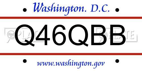 Q46QBB District Of Columbia License Plate