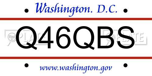 Q46QBS District Of Columbia License Plate