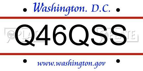 Q46QSS District Of Columbia License Plate