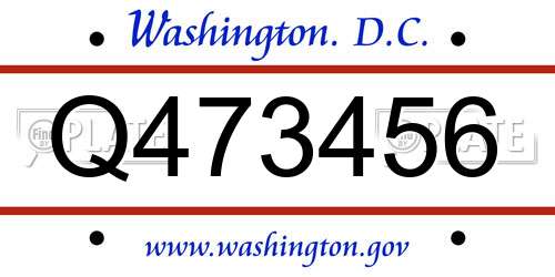 Q473456 District Of Columbia License Plate