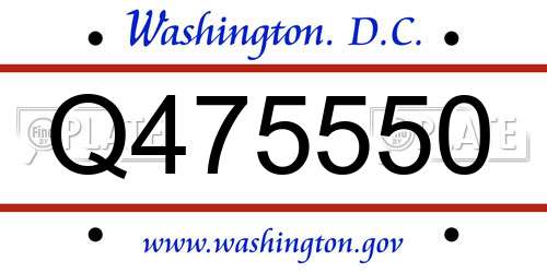 Q475550 District Of Columbia License Plate