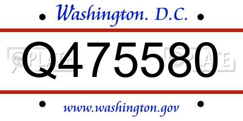 Q475580 District Of Columbia License Plate