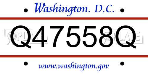 Q47558Q District Of Columbia License Plate