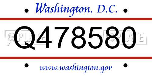 Q478580 District Of Columbia License Plate
