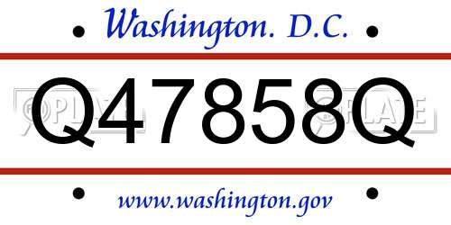 Q47858Q District Of Columbia License Plate