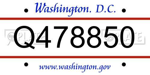 Q478850 District Of Columbia License Plate