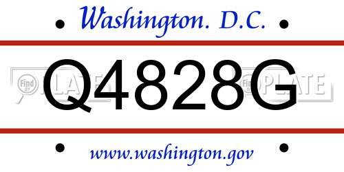 Q4828G District Of Columbia License Plate