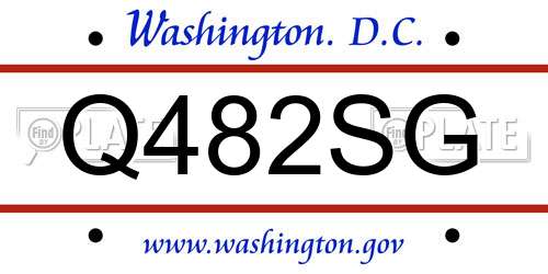 Q482SG District Of Columbia License Plate