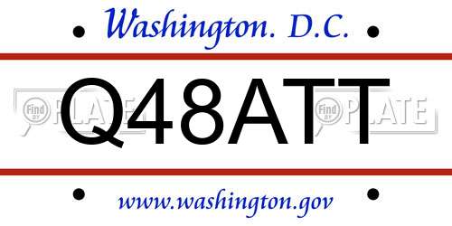 Q48ATT District Of Columbia License Plate