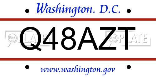 Q48AZT District Of Columbia License Plate