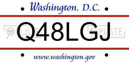 Q48LGJ District Of Columbia License Plate