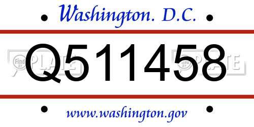 Q511458 District Of Columbia License Plate