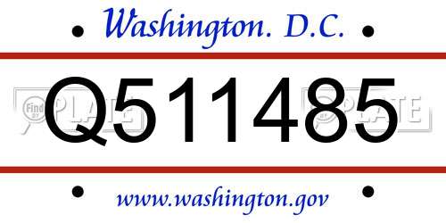 Q511485 District Of Columbia License Plate