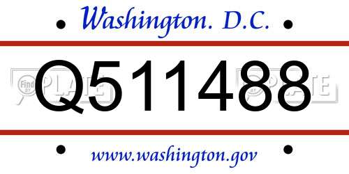 Q511488 District Of Columbia License Plate