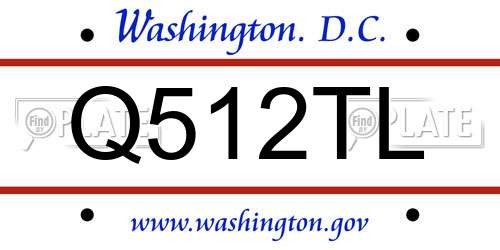 Q512TL District Of Columbia License Plate
