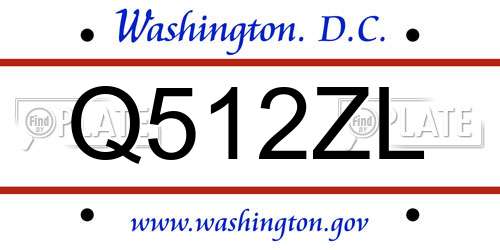 Q512ZL District Of Columbia License Plate