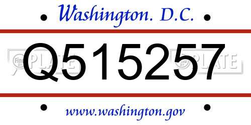 Q515257 District Of Columbia License Plate