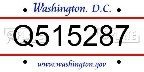 Q515287 District Of Columbia License Plate