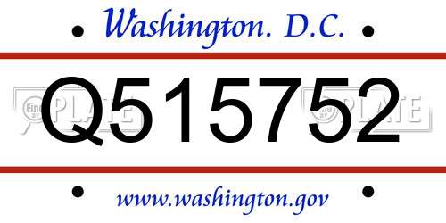 Q515752 District Of Columbia License Plate