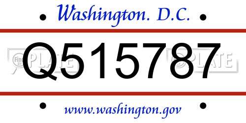 Q515787 District Of Columbia License Plate