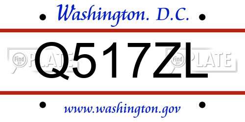 Q517ZL District Of Columbia License Plate