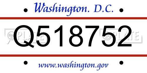 Q518752 District Of Columbia License Plate