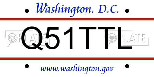Q51TTL District Of Columbia License Plate