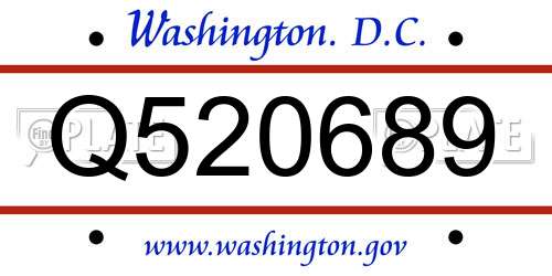 Q520689 District Of Columbia License Plate