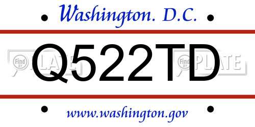 Q522TD District Of Columbia License Plate