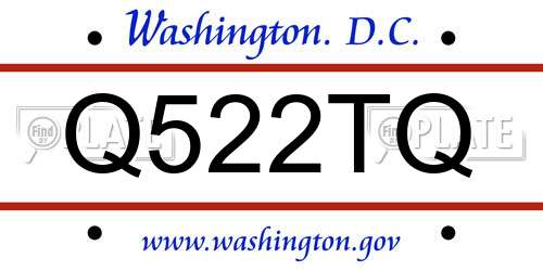 Q522TQ District Of Columbia License Plate