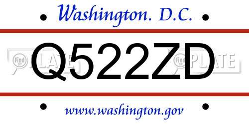 Q522ZD District Of Columbia License Plate