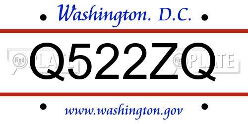 Q522ZQ District Of Columbia License Plate