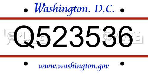 Q523536 District Of Columbia License Plate