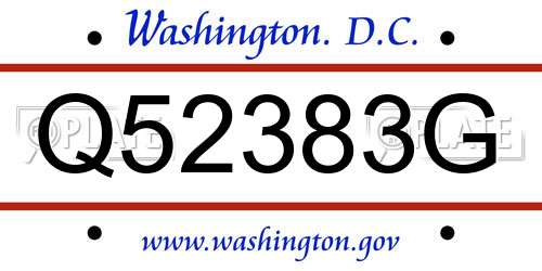 Q52383G District Of Columbia License Plate