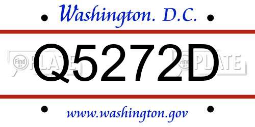 Q5272D District Of Columbia License Plate