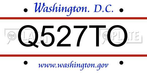 Q527TO District Of Columbia License Plate