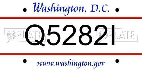 Q5282I District Of Columbia License Plate